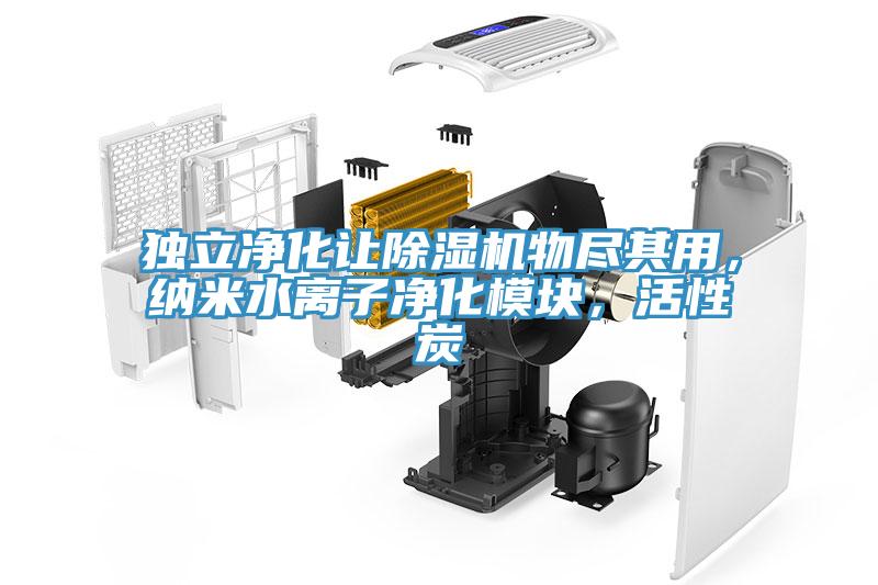 獨立凈化讓除濕機物盡其用，納米水離子凈化模塊，活性炭