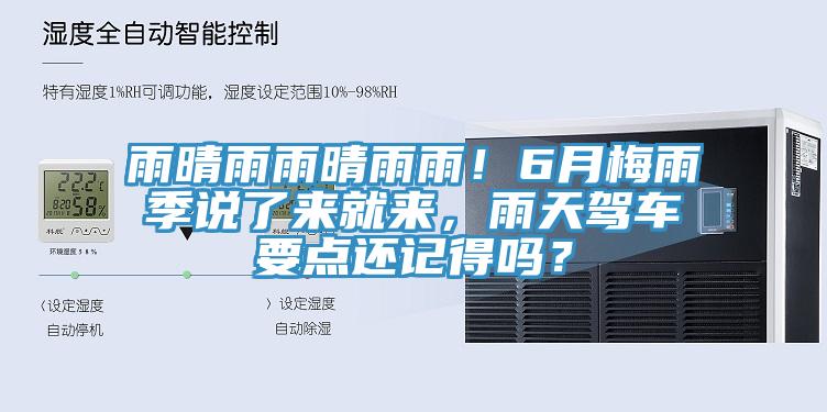 雨晴雨雨晴雨雨！6月梅雨季說了來就來，雨天駕車要點還記得嗎？