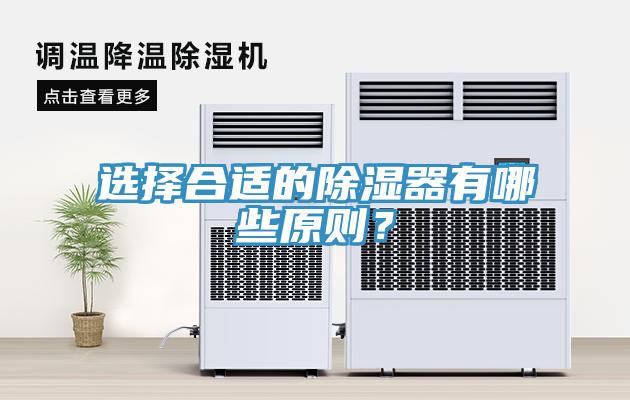選擇合適的除濕器有哪些原則？