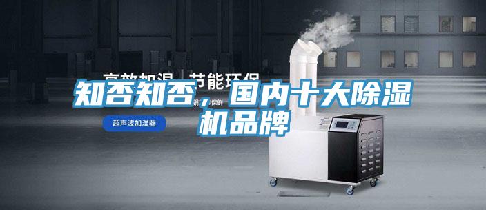 知否知否，國內(nèi)十大除濕機(jī)品牌
