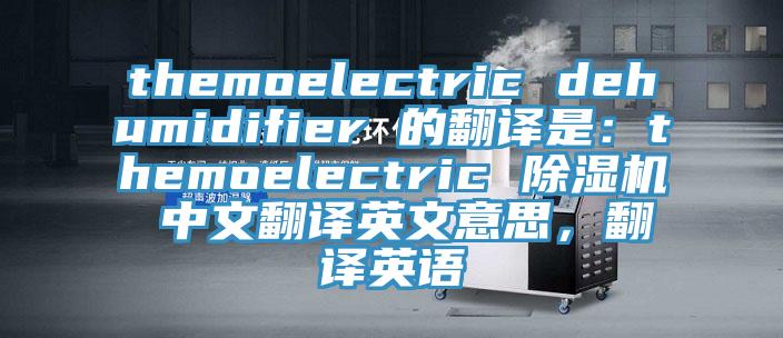 themoelectric dehumidifier 的翻譯是：themoelectric 除濕機(jī) 中文翻譯英文意思，翻譯英語