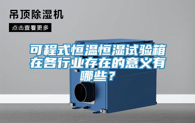 可程式恒溫恒濕試驗箱在各行業(yè)存在的意義有哪些？