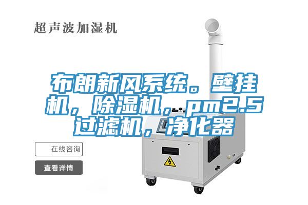 布朗新風(fēng)系統(tǒng)。壁掛機(jī)，除濕機(jī)，pm2.5過濾機(jī)，凈化器