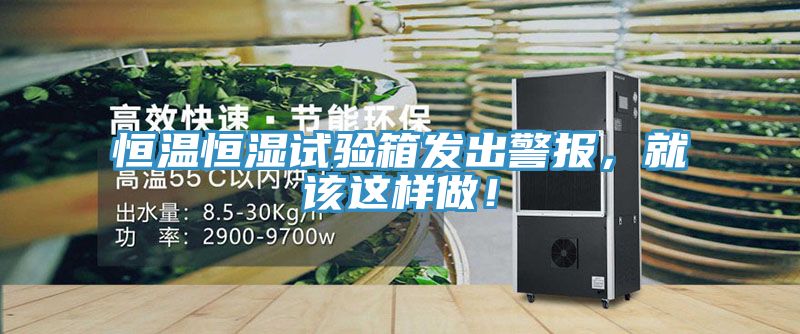 恒溫恒濕試驗箱發(fā)出警報，就該這樣做！
