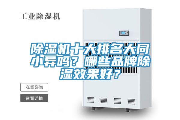 除濕機(jī)十大排名大同小異嗎？哪些品牌除濕效果好？