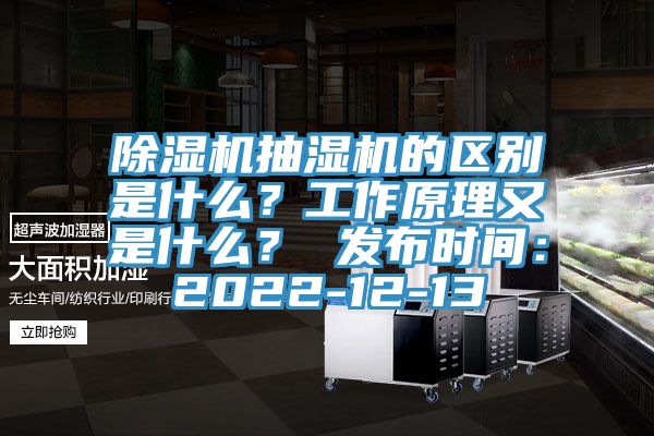 除濕機(jī)抽濕機(jī)的區(qū)別是什么？工作原理又是什么？ 發(fā)布時(shí)間：2022-12-13
